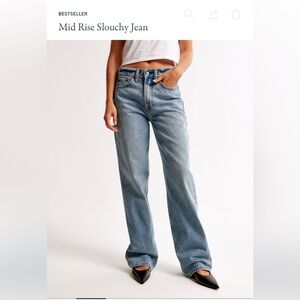 Abercrombie & Fitch Mid Rise Slouchy Blue Jeans